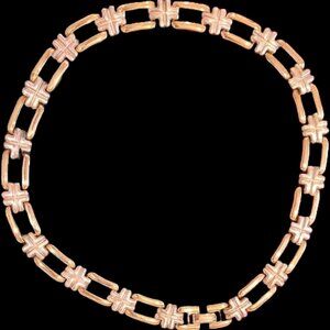 Gold and Silver tone Heavy Chain link necklace 19" long collar jewerly